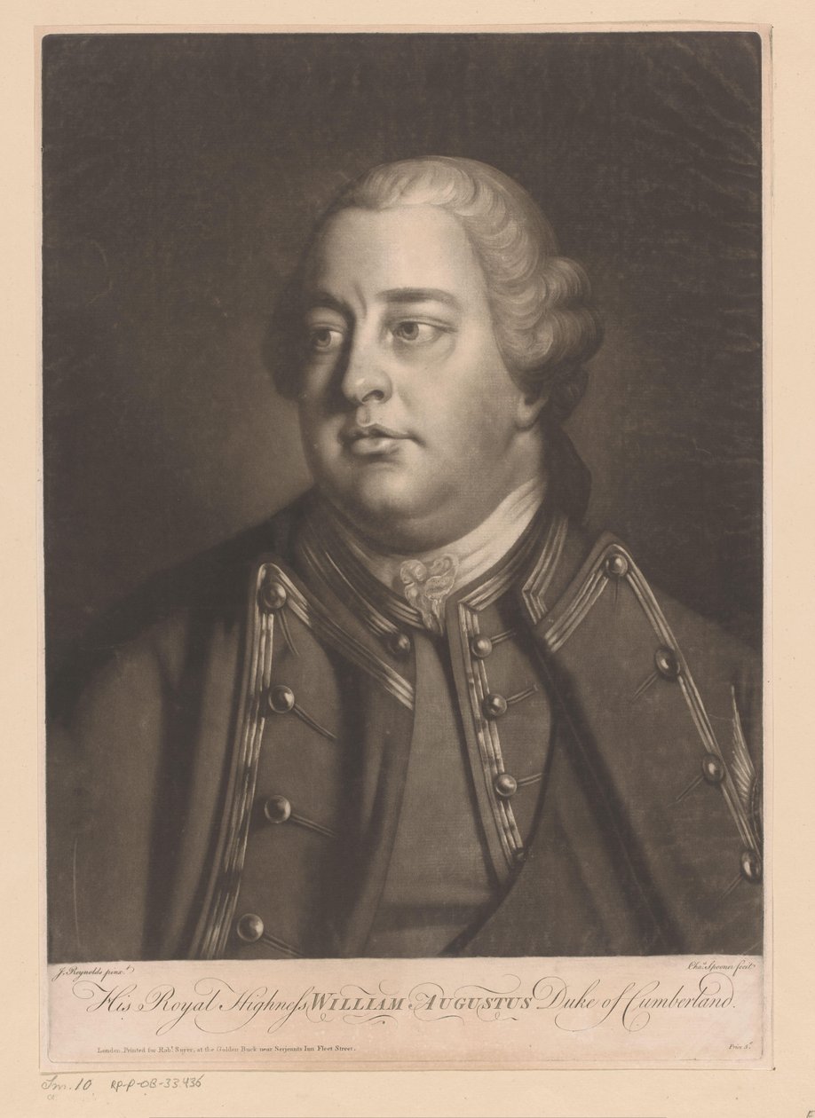 Porträt von Wilhelm August von Cumberland (His Royal Highness William Augustus Duke of Cumberland) von Charles Spooner