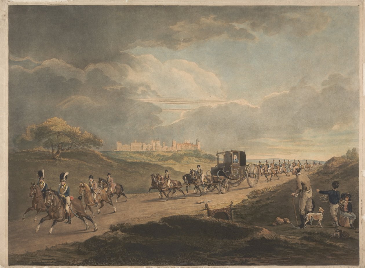 Seine Majestät in seiner Reisekutsche, Rückkehr von Windsor in die Stadt von Charles Turner