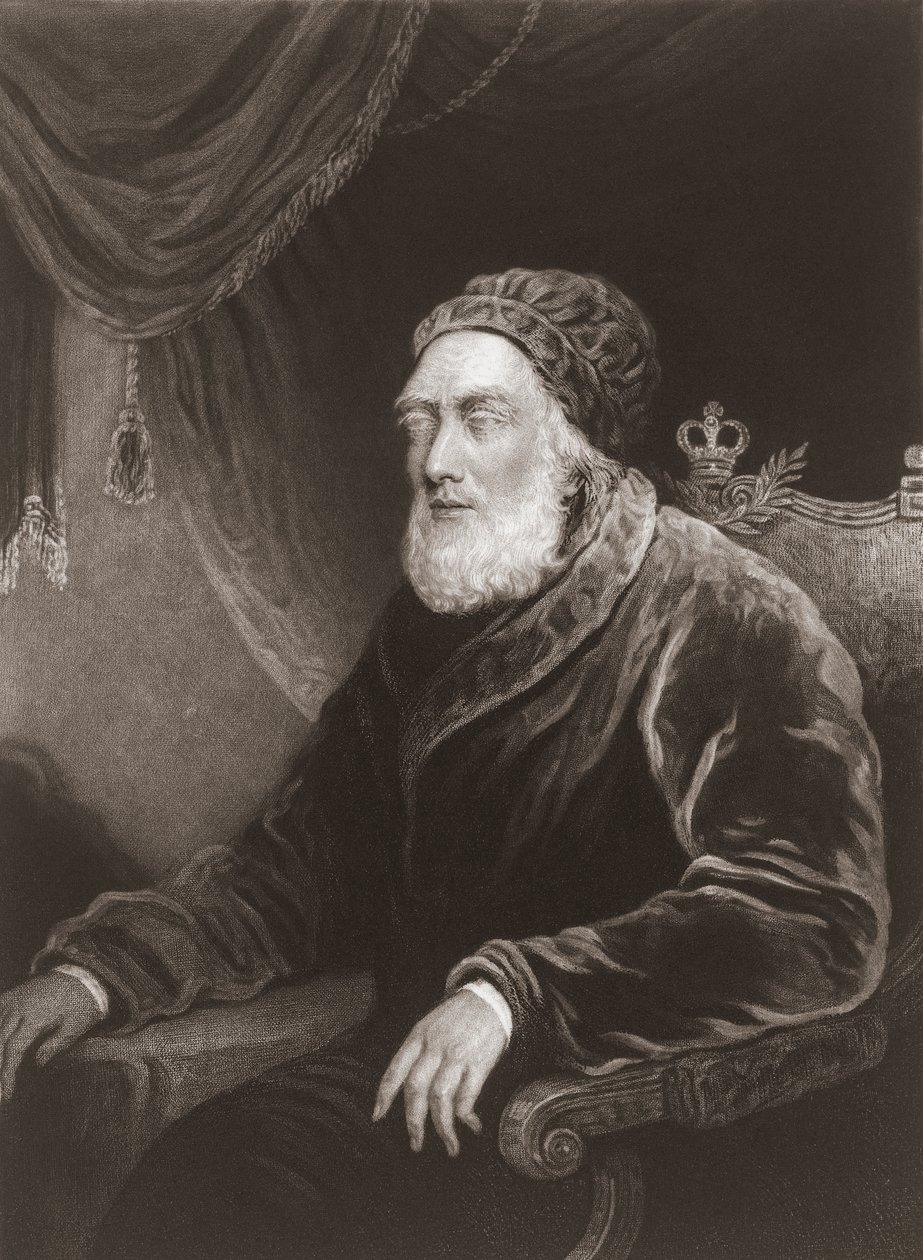 König Georg III. im hohen Alter. Porträt von Charles Turner