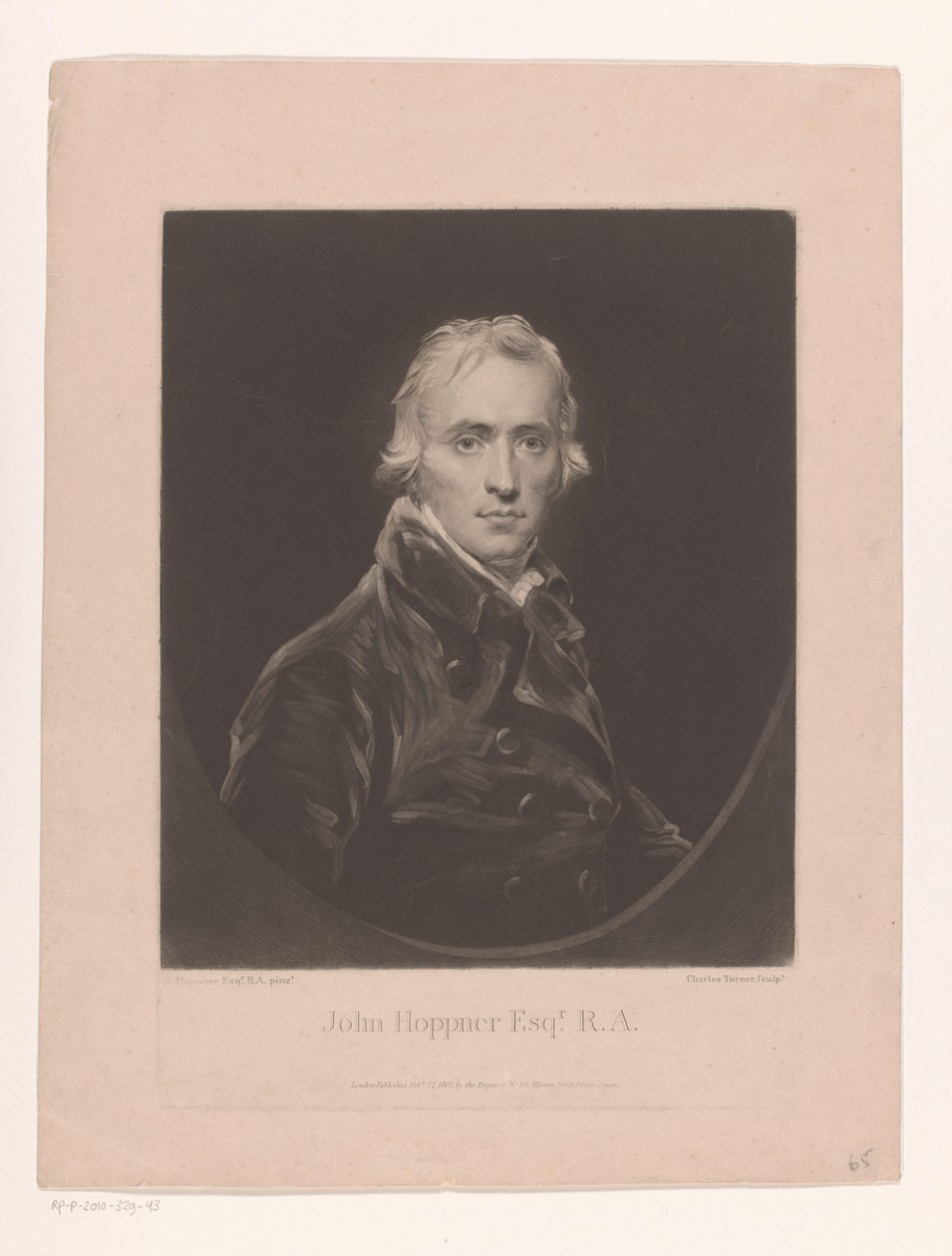 Porträt von John Hoppner von Charles Turner