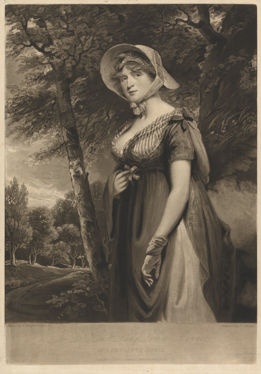 Die ehrenwerte Lady Louisa Manners in Bauernkleidung von Charles Turner