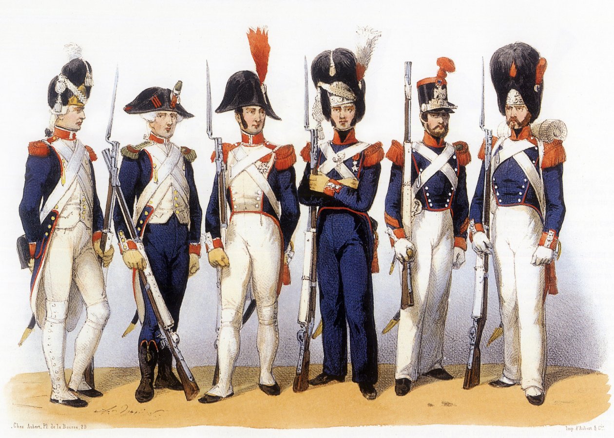Uniformen der französischen Armee, Nationalgarde (Infanterie) 18.-19. Jahrhundert, Gravur von Charles Vernier (1831-1887) von Charles Vernier