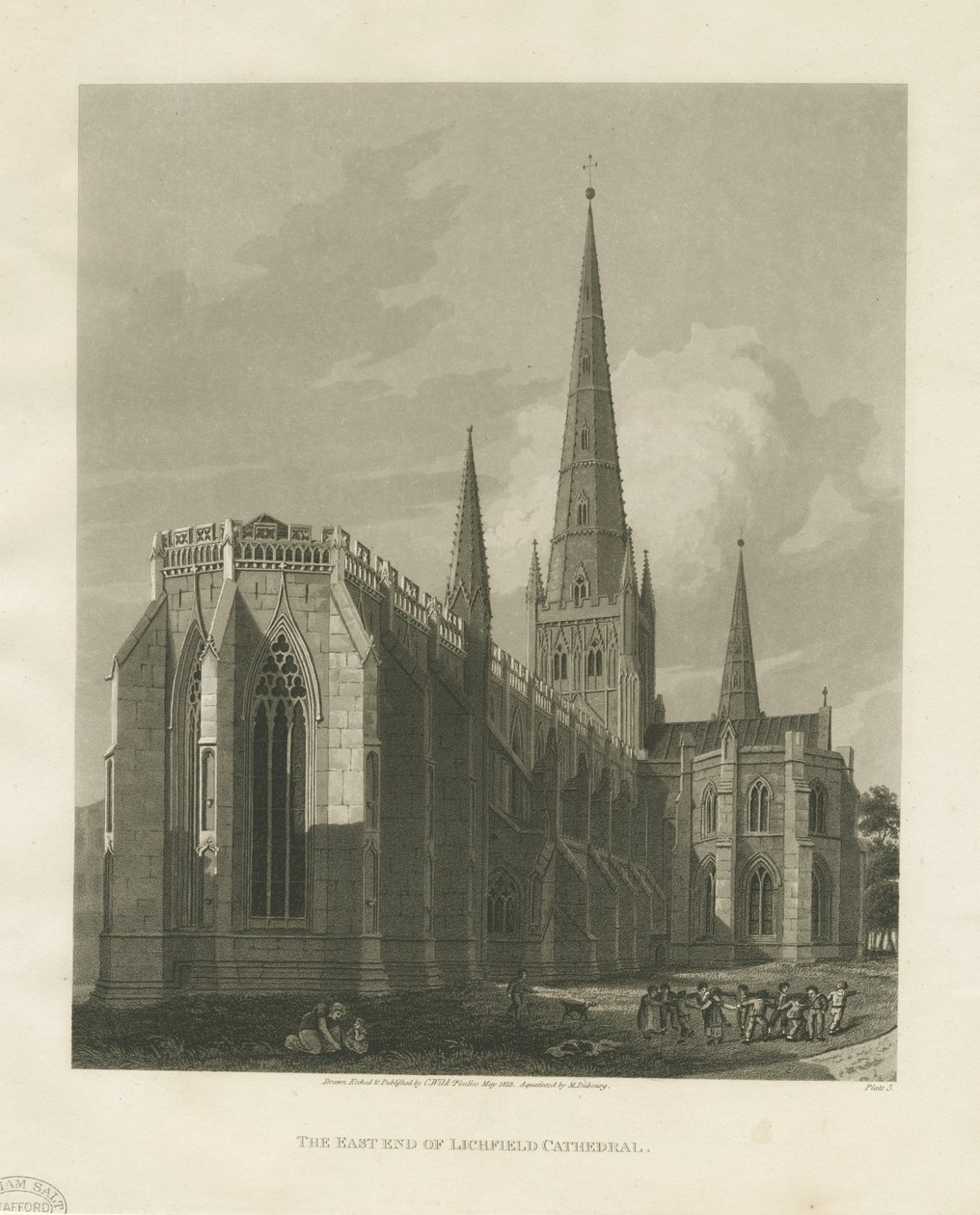 Nordostansicht der Kathedrale von Lichfield von Charles Wild