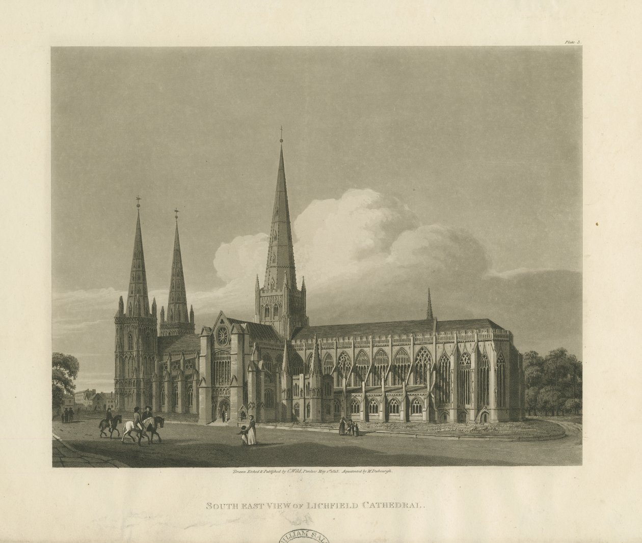 Lichfield Kathedrale - Südostansicht von Charles Wild