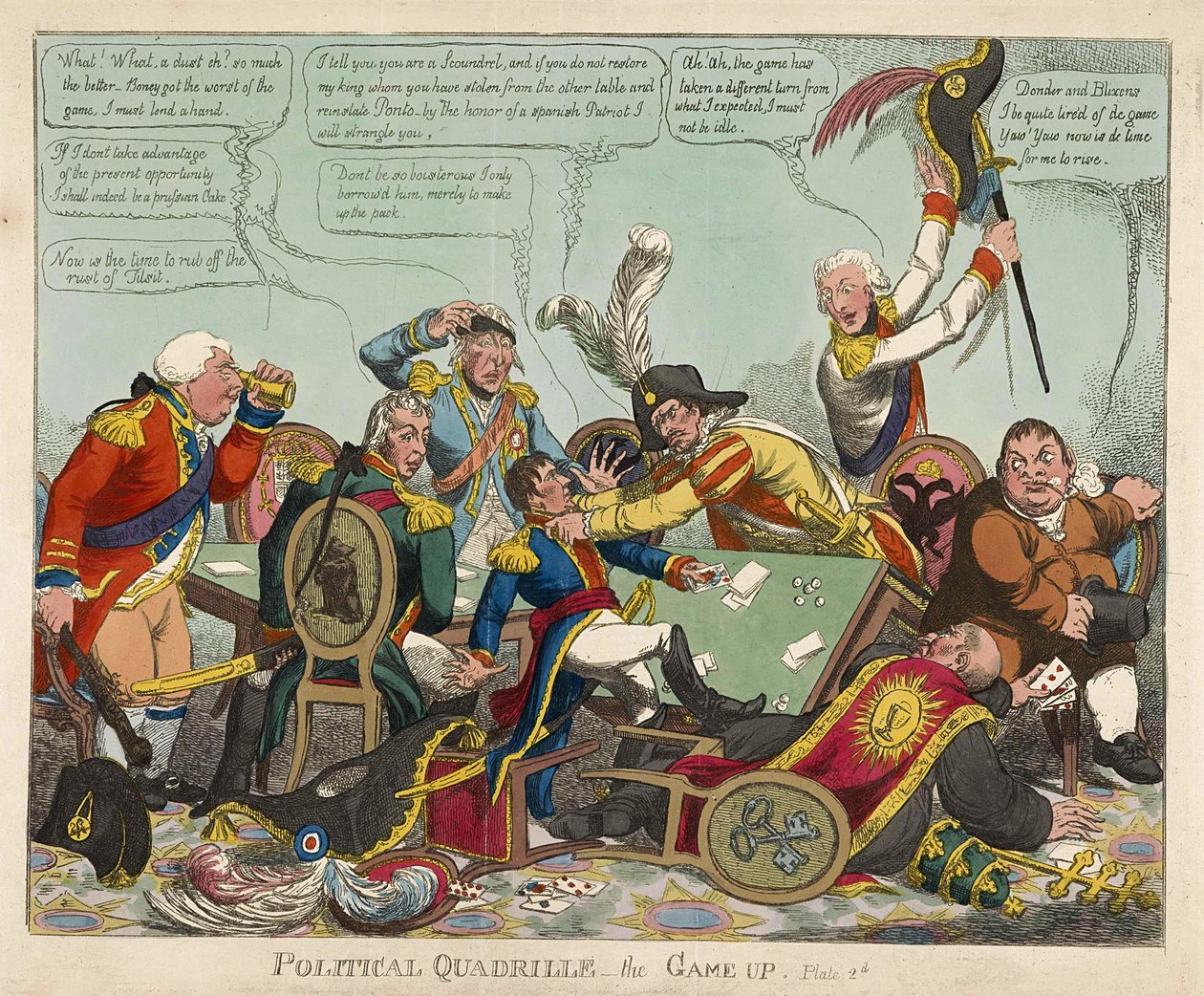 Politische Quadrille - das Spiel ist aus, veröffentlicht 1806 von Charles Williams