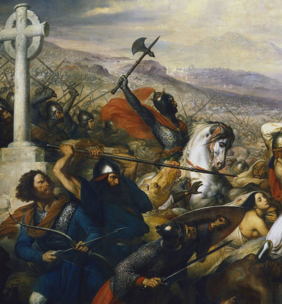 Karl Martell in der Schlacht von Tours (Detail) von Charles de Steuben
