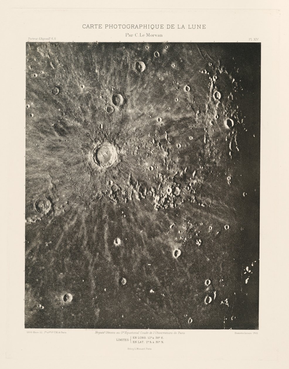 Fotografische Karte des Mondes, Platte XIV von Charles le Morvan