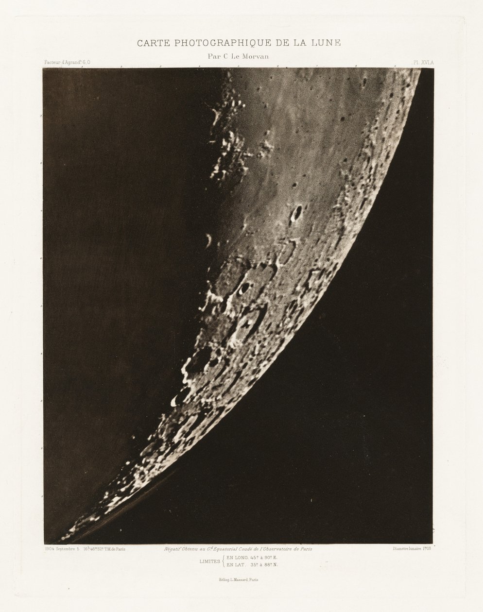 Fotografische Karte des Mondes, Platte XVI.A von Charles le Morvan