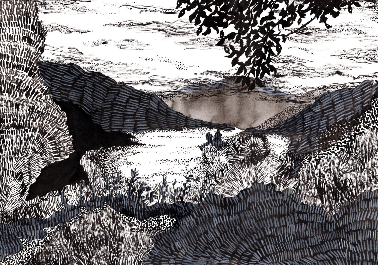 Nebelige Landschaft, 2020 von Charlotte Orr