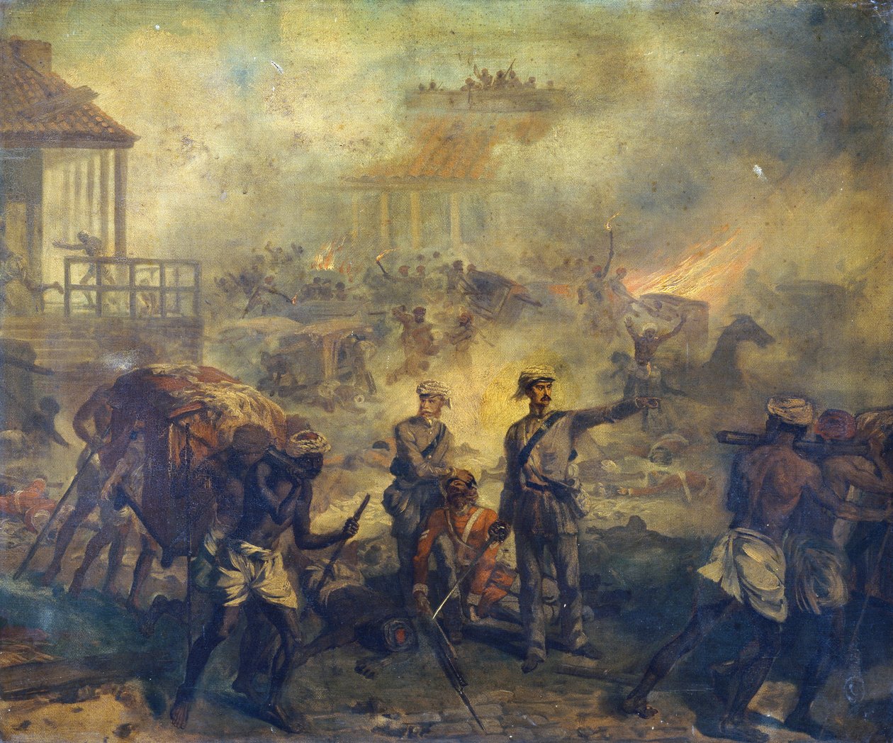 Chirurg Anthony Dickson Home VC (1826-1914) und Assistenzchirurg William Bradshaw VC (1830-61) in Lucknow während des indischen Aufstands 1857 von Chevalier Louis William Desanges