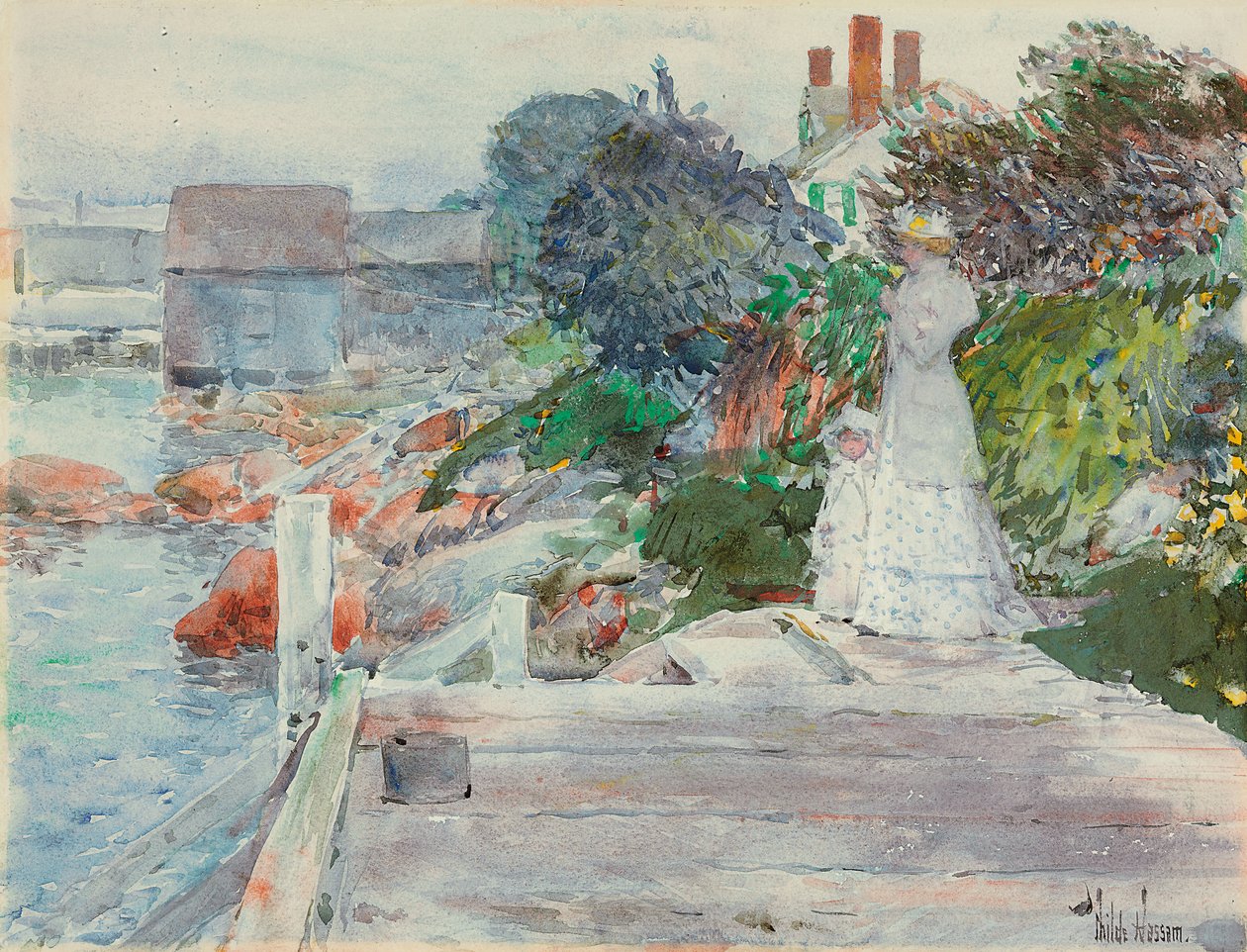 Meeresfront, Gloucester, Massachusetts, ca. 1890-95 von Childe Frederick Hassam