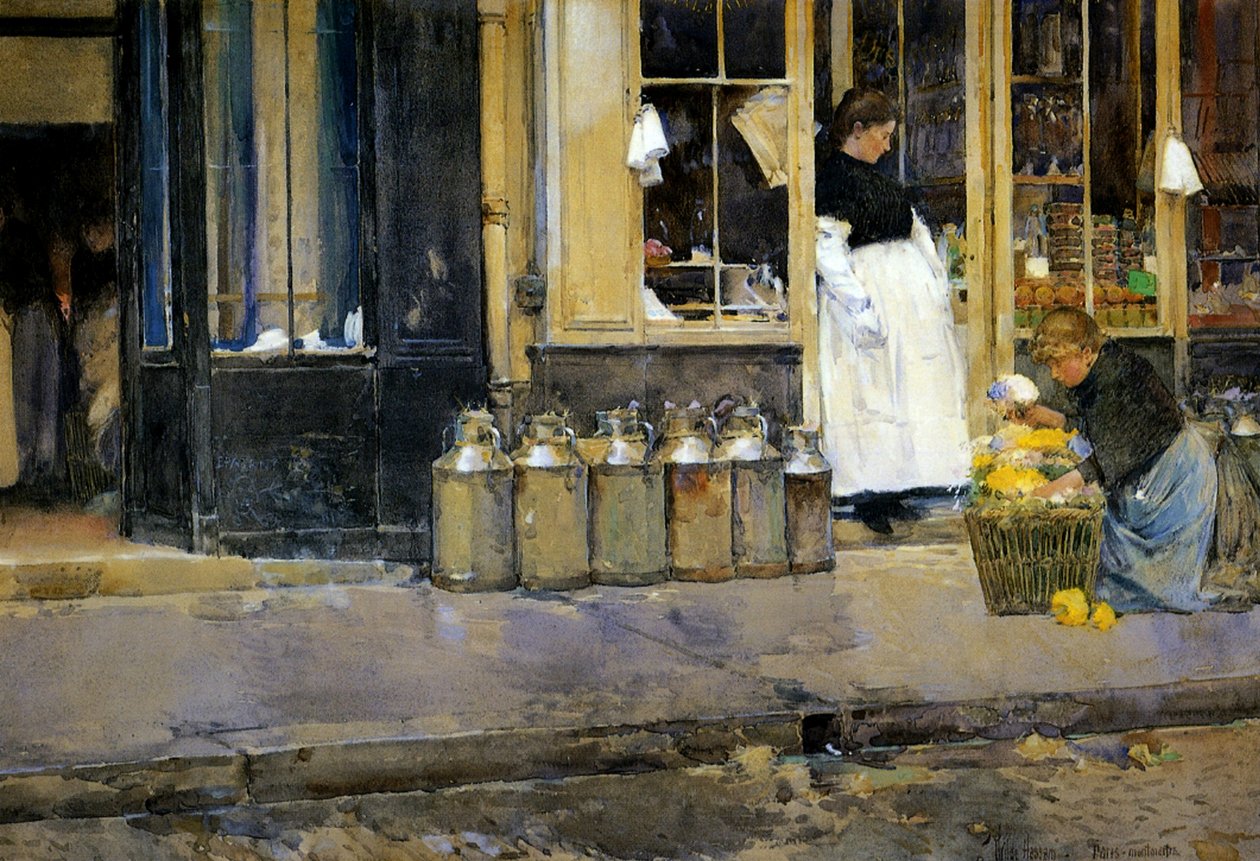 Die Milchkrüge, ca. 1888 von Childe Frederick Hassam