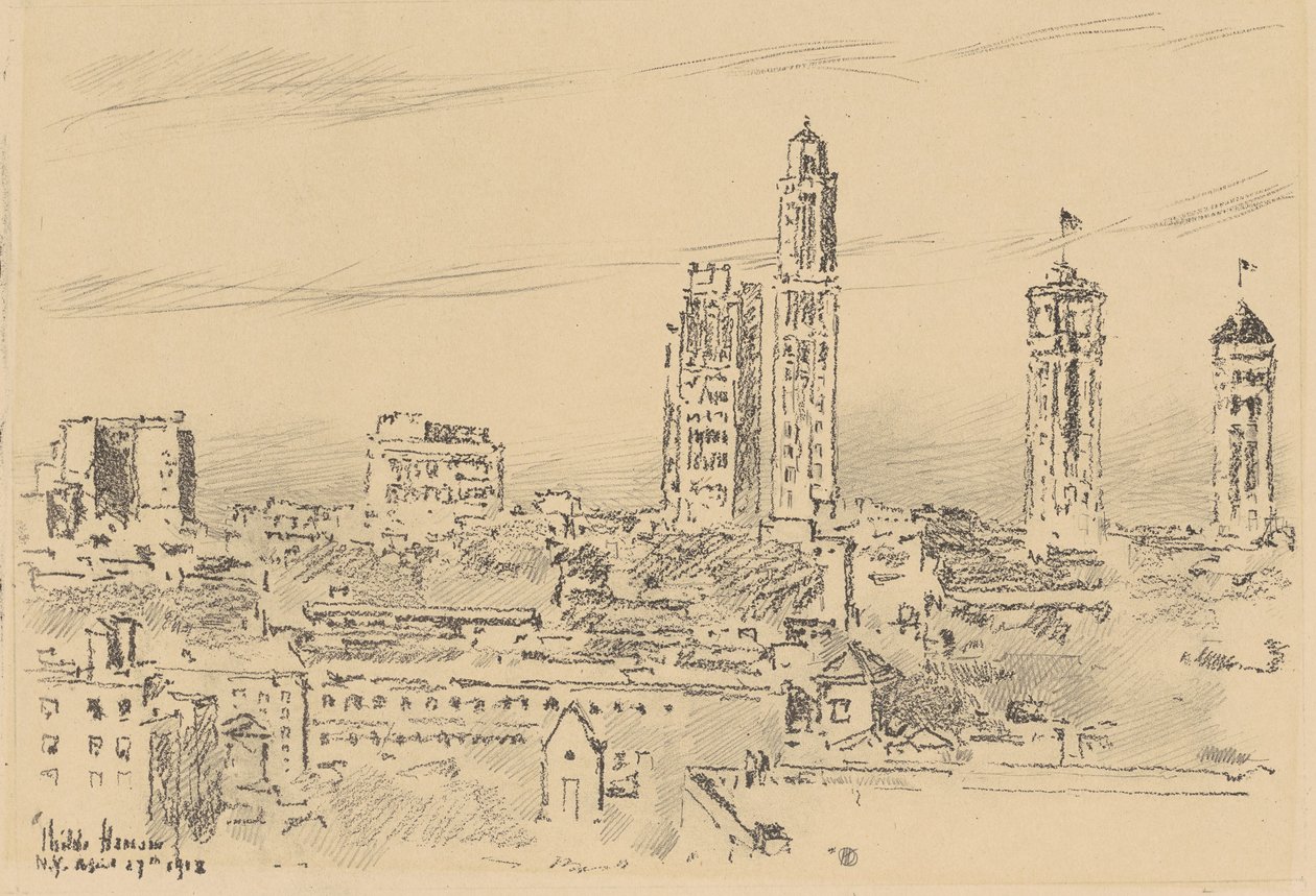 New Yorker Skyline, helle Gebäude von Childe Hassam