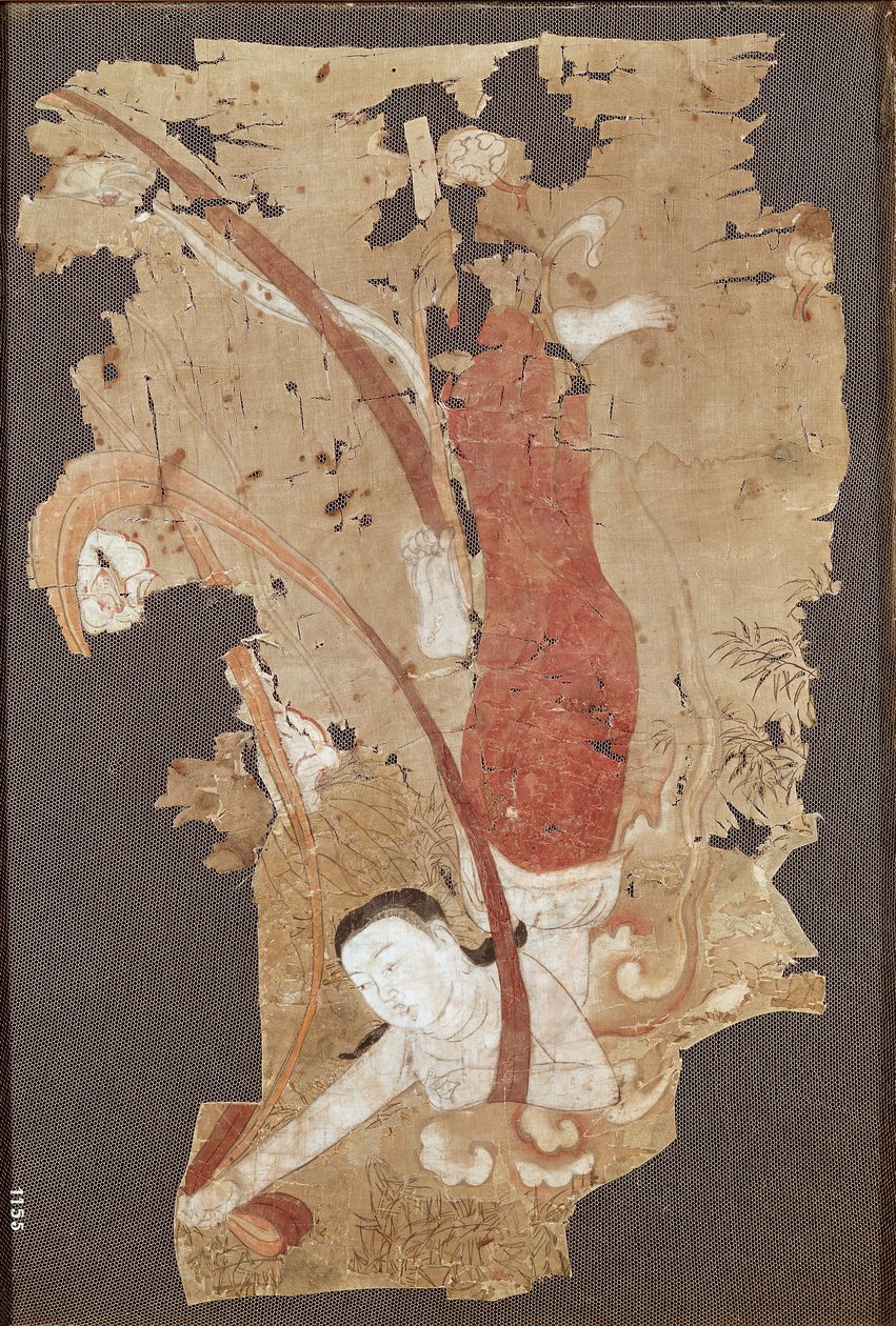 Fliegender Genie oder Apsaras, aus Dunhuang, Provinz Gansu, 9.-10. Jahrhundert von Chinese School