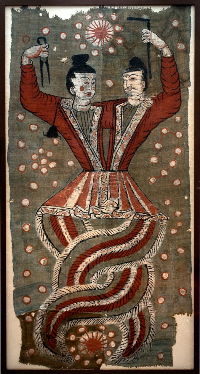 Chinesische mythologische Figuren Fuxi und Nuwa von Chinese School