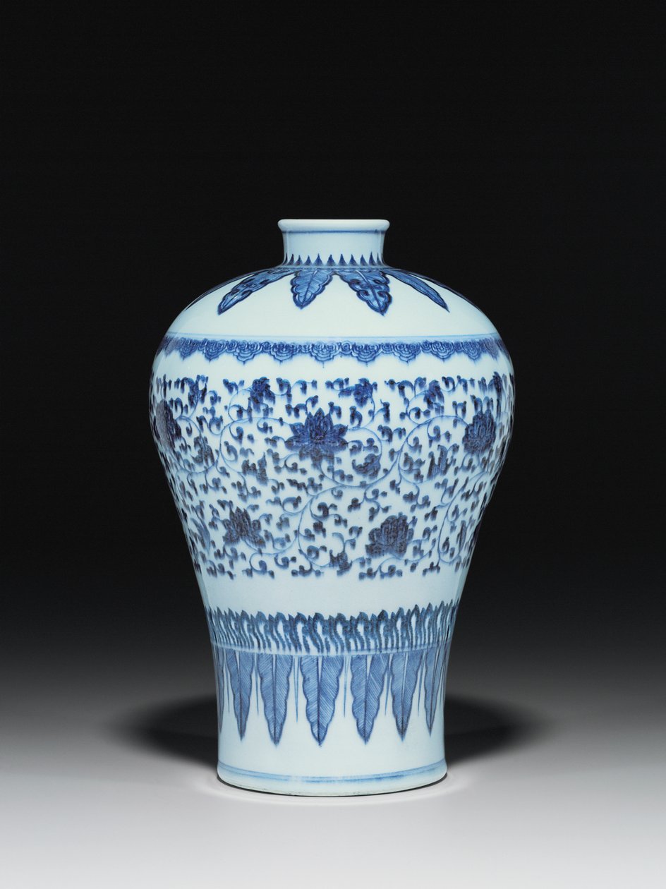 Ming-Stil Vase, Meiping, im Stil des 15. Jahrhunderts bemalt von Chinese School