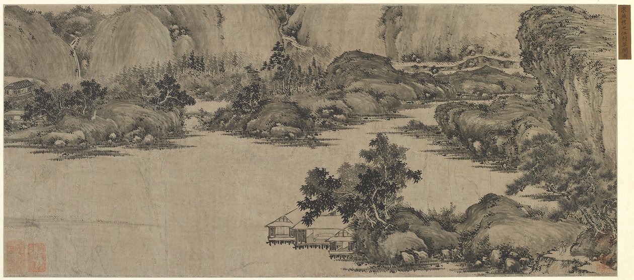 Gelehrtenrückzug am Fluss, möglicherweise Qing-Dynastie von Chinese School