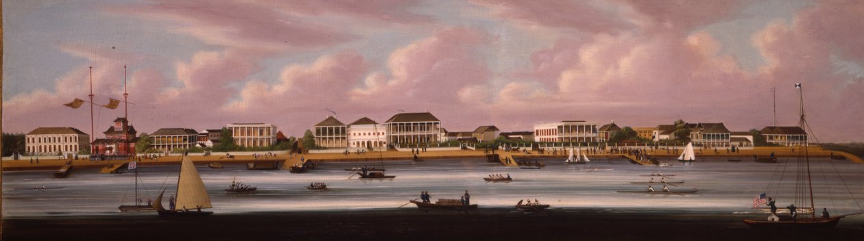 Die Shanghai-Regatta mit Blick auf den Bund, ca. 1850 von Chinese School