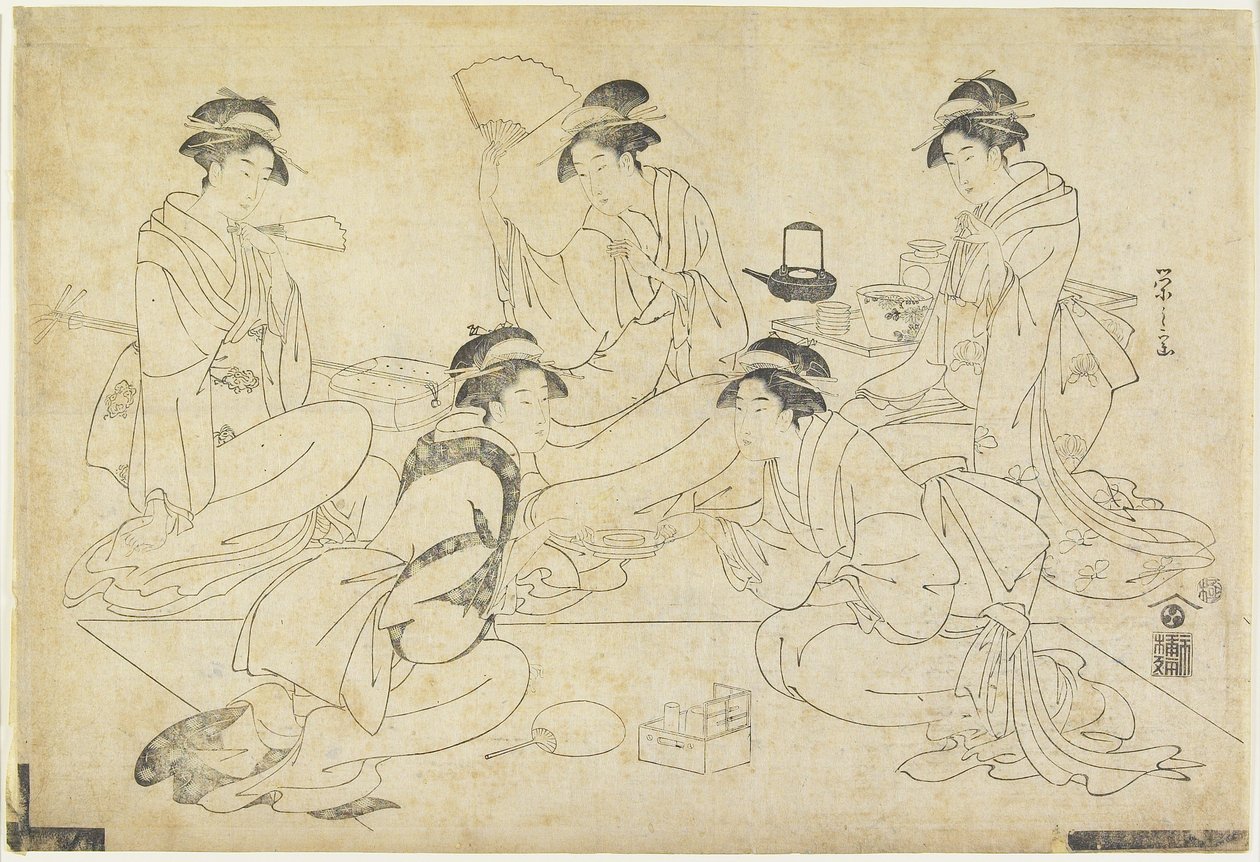 Fünf Schönheiten, 1787-1796 von Chobunsai Eishi
