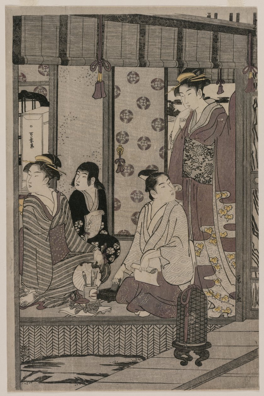 Prunkwinde (aus der Serie Die Geschichte von Genji in eleganter moderner Kleidung) von Chobunsai Eishi