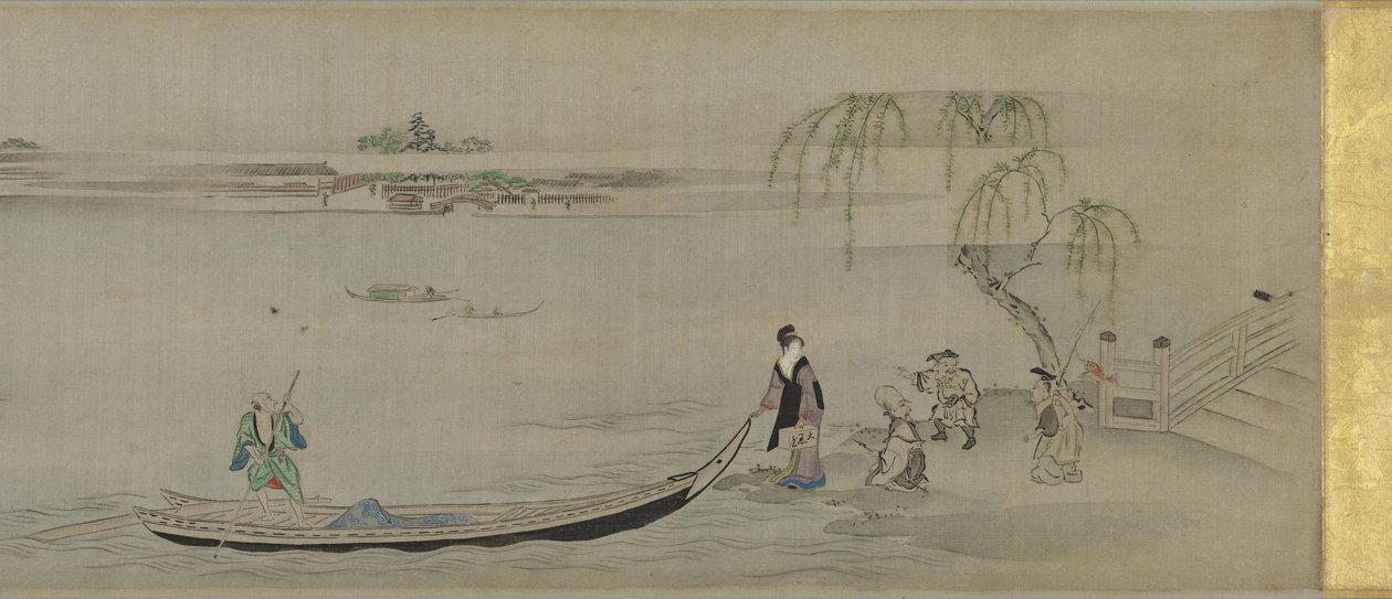 Szenen entlang des Sumida-Flusses von Chobunsai Eishi