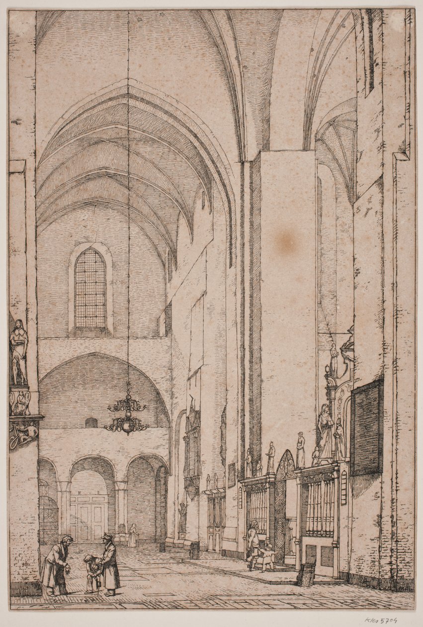 Prospekt des Inneren des nördlichen Querschiffs des Århus Domkirke von Christen Købke