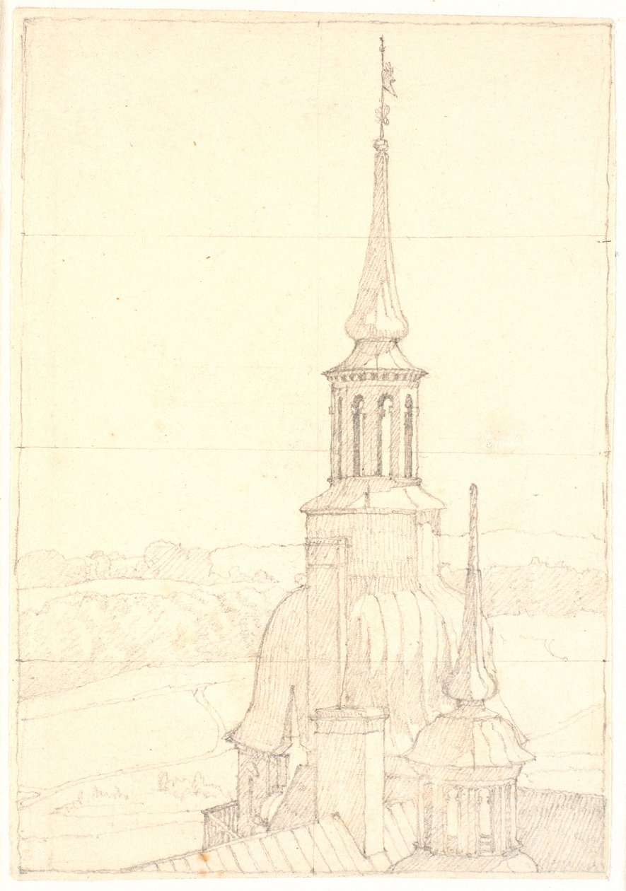 Einer der beiden kleinen Türme auf Frederiksborg von Christen Købke