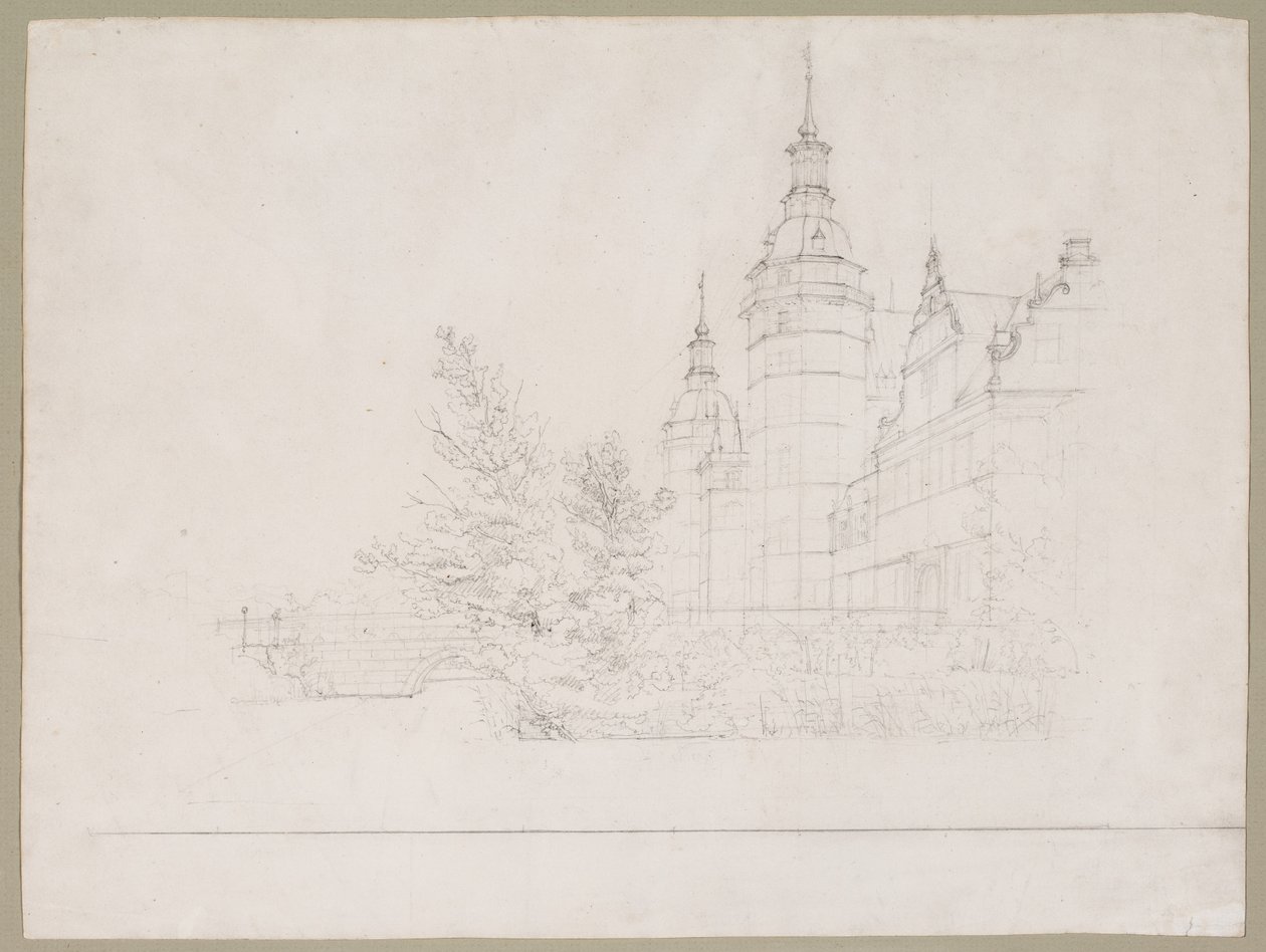 Frederiksborg Schloss. Partie bei der Münzbrücke von Christen Købke