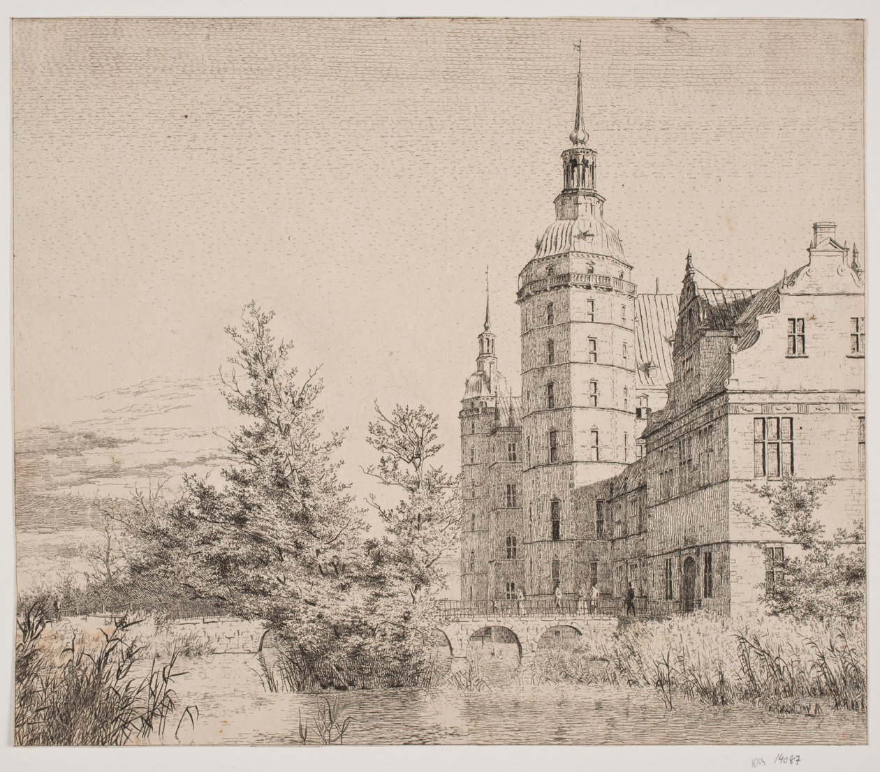 Schloss Frederiksborg. Partie bei der Münzbrücke von Christen Købke