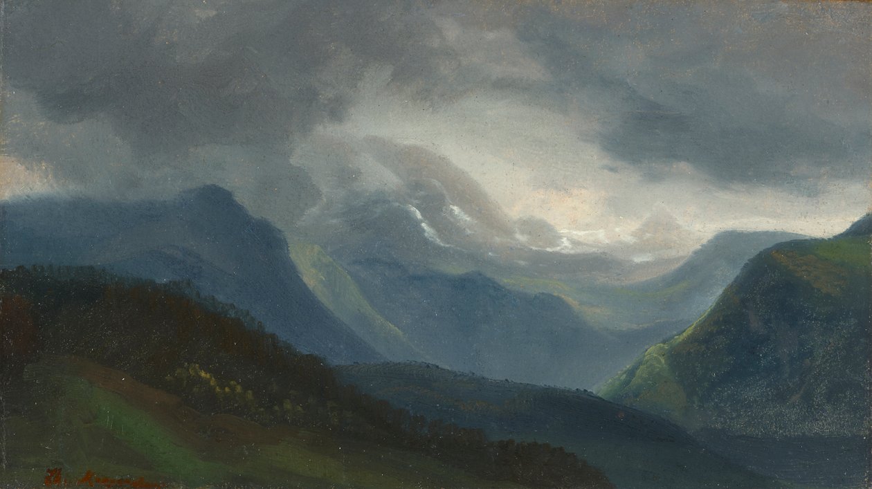 Aufziehendes Gewitter in den Alpen von Christian Ernst Bernhard Morgenstern