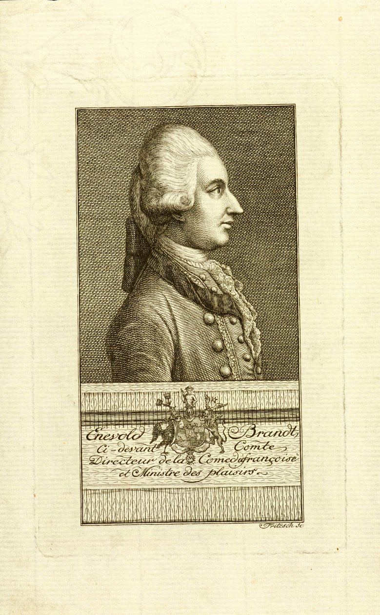 Porträt von Graf Enevold Brandt 1738-1772, 1773 von Christian Friedrich Fritzsch