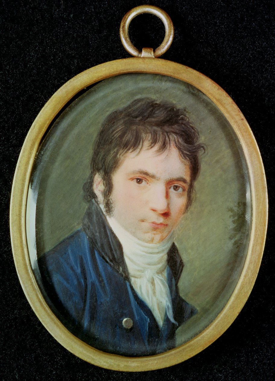 Miniaturporträt von Ludwig van Beethoven (1770-1827), 1802 von Christian Hornemann