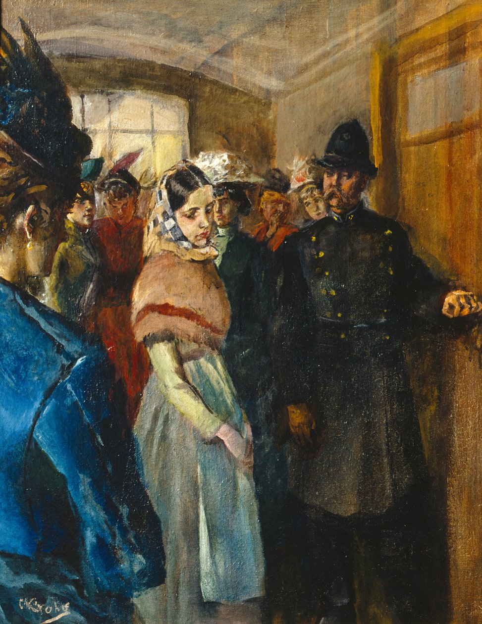Albertine im Wartezimmer des Polizeiarztes von Christian Krohg