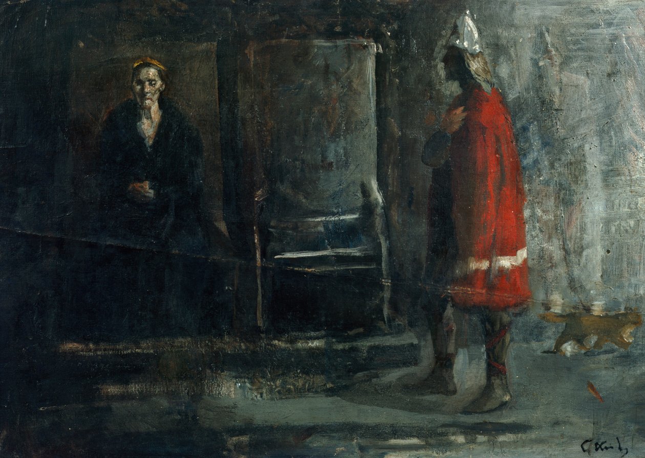 Königin Gunnhild erhält Nachricht vom Tod Erik Erikssønens von Christian Krohg
