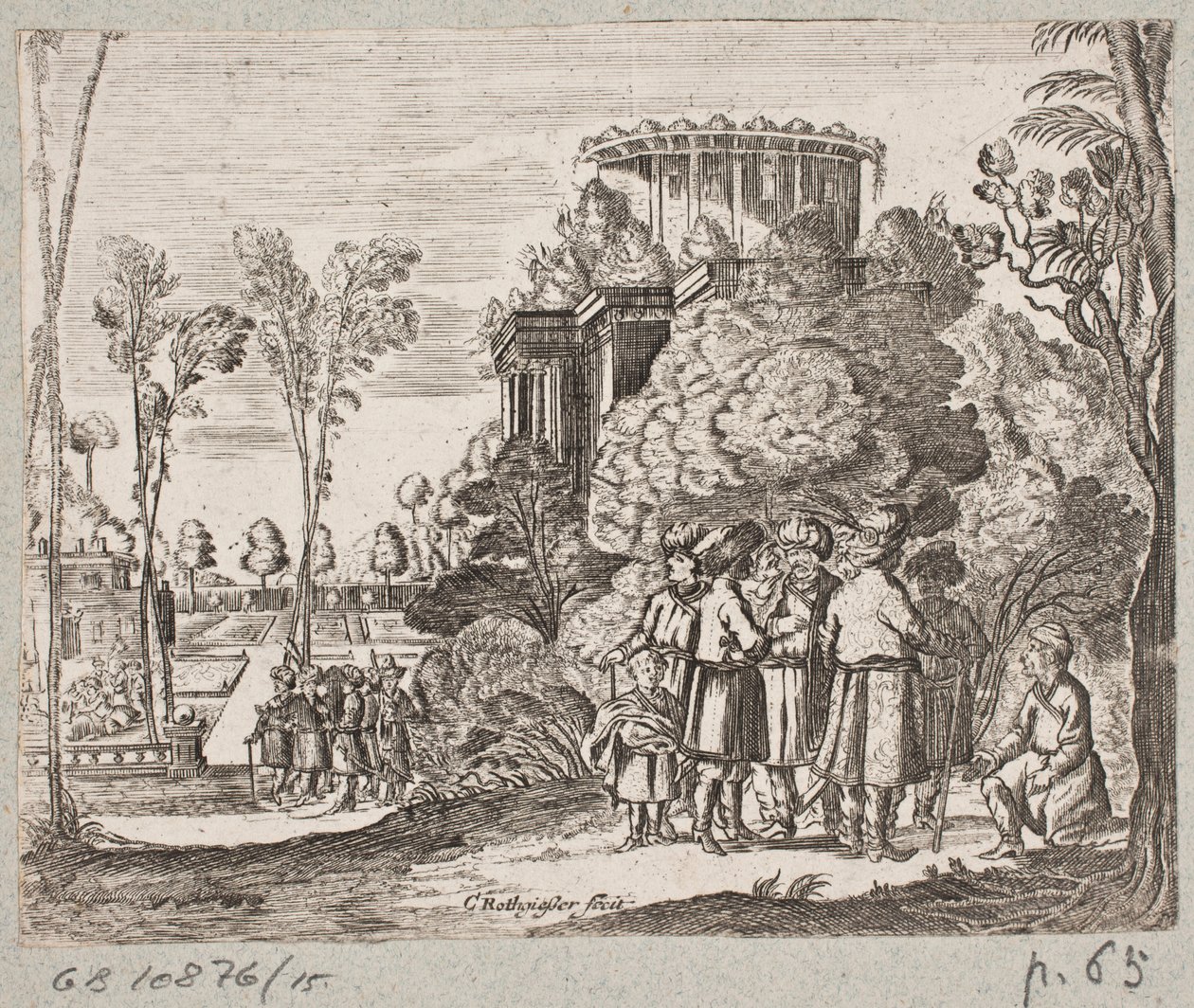 Illustration zu Adam Olearius, „Persianischer Rosenthal von einem sinnreichen Poeten Schich Saadi [...]“, Schleswig 1660 von Christian Rothgiesser