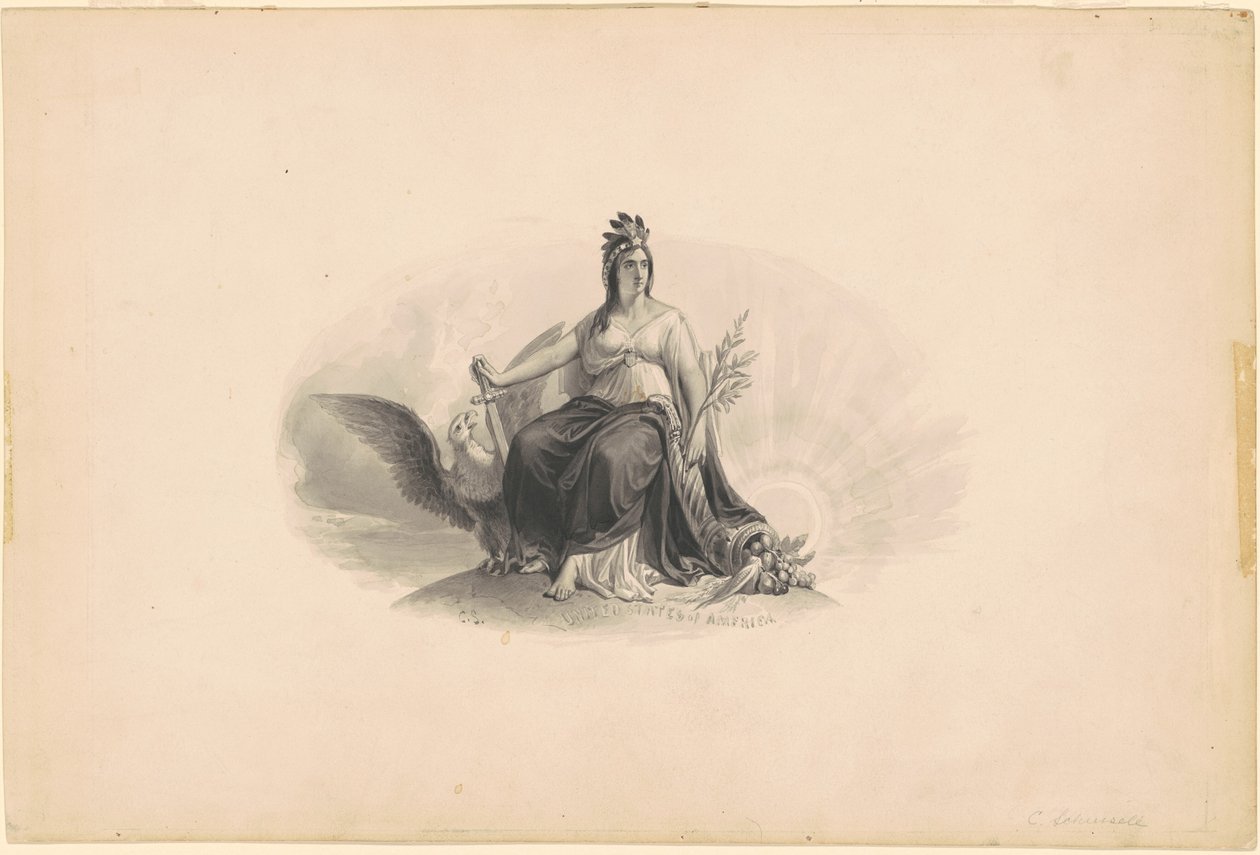 Entwurf für ein Emblem der Vereinigten Staaten von Amerika von Christian Schussele