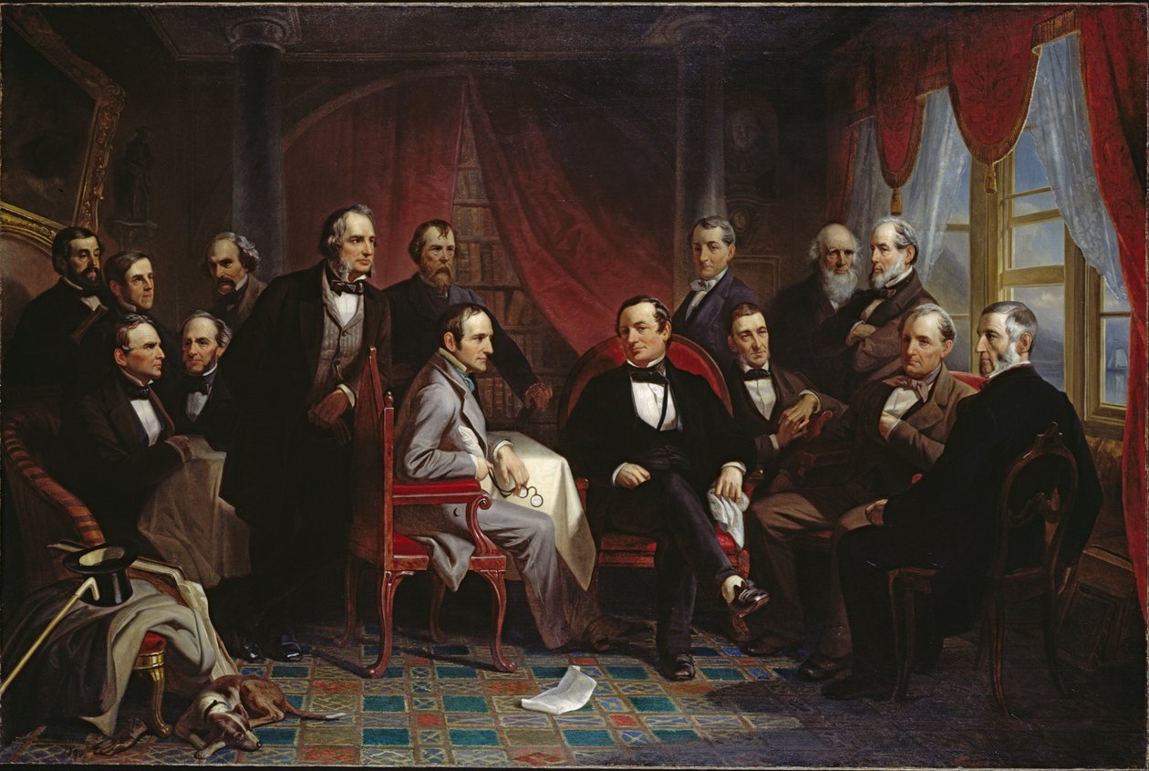 Washington Irving und seine literarischen Freunde in Sunnyside von Christian Schussele
