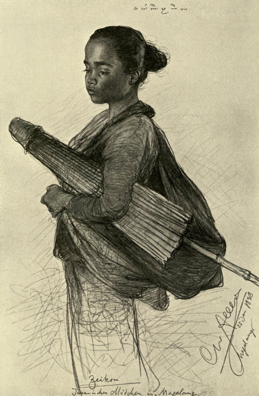 Junge Frau mit Sonnenschirm, Magalang, Java, 1898 von Christian Wilhelm Allers