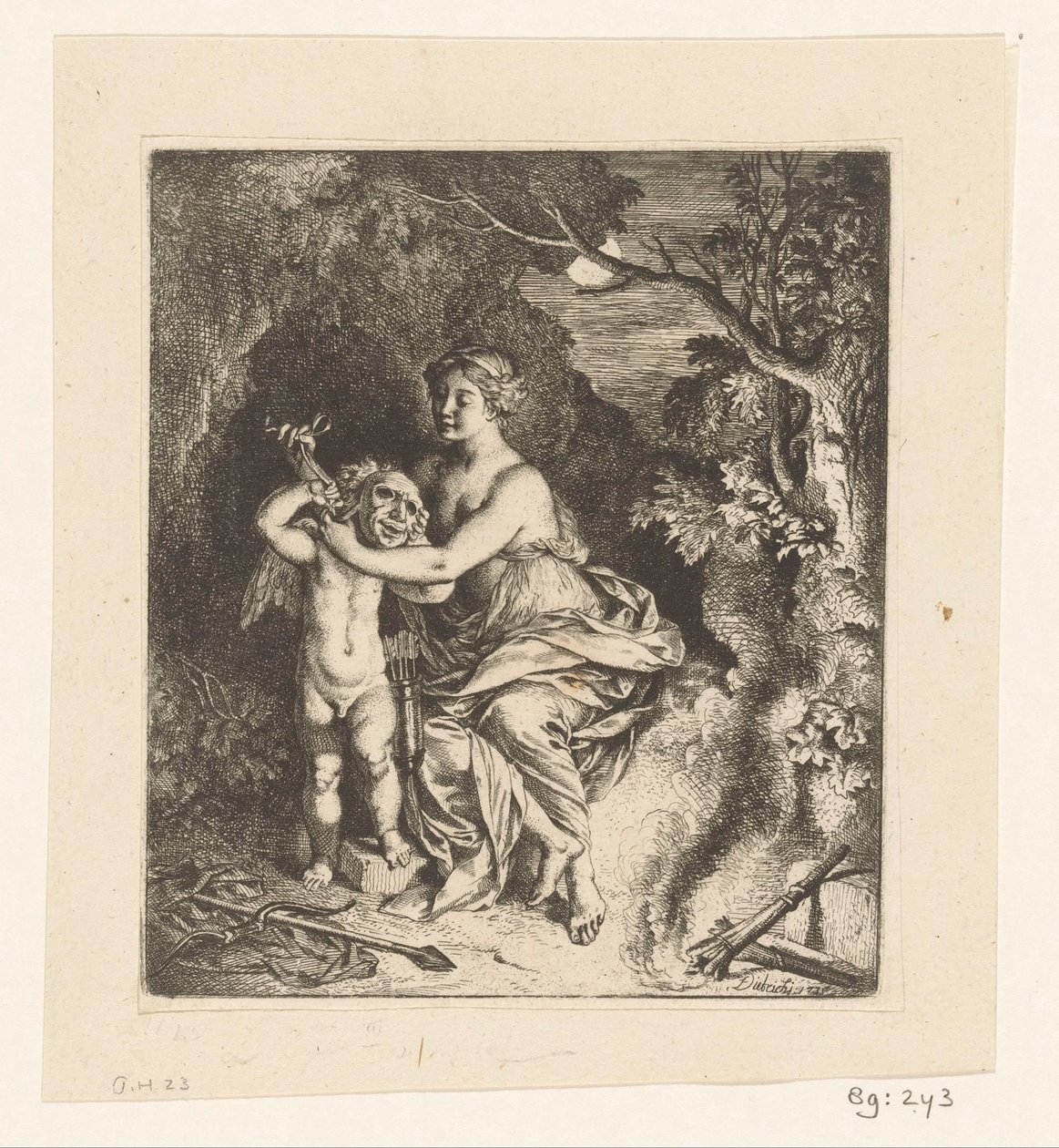Venus bindet Amor eine Maske vor von Christian Wilhelm Ernst Dietrich