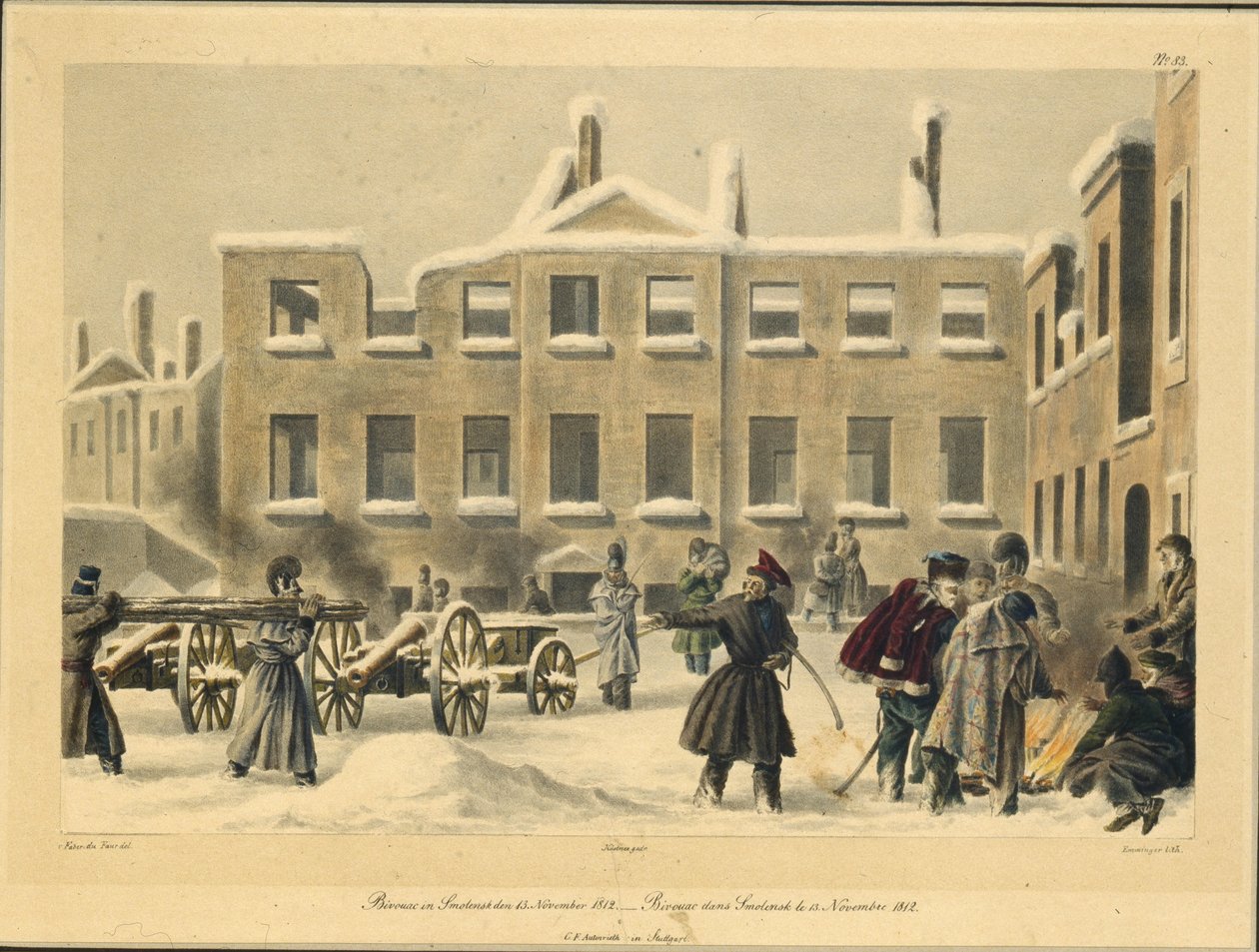 Biwak in Smolensk am 13. November 1812, 1820er Jahre von Christian Wilhelm von Faber du Faur