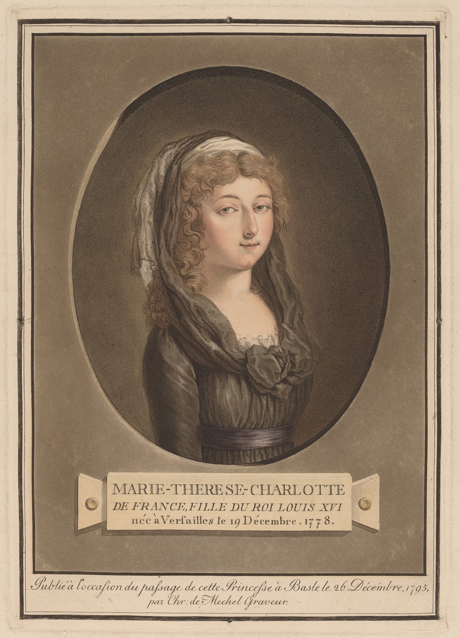 Marie-Thérèse-Charlotte, Herzogin von Angoulême von Christian von Mechel after Antoine François Sergent