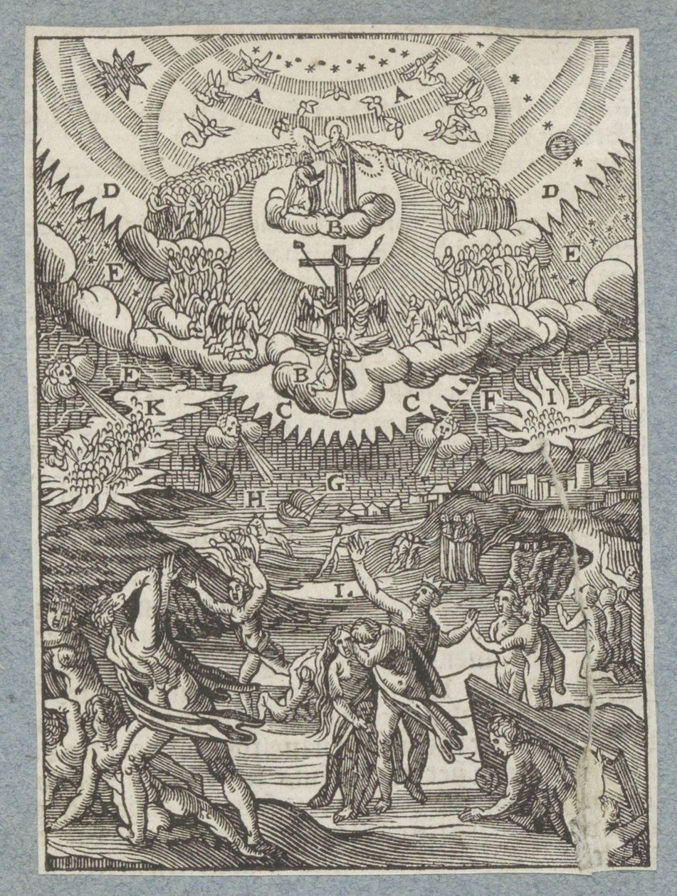 Enorme Schrecken auf Erden vor dem Jüngsten Gericht von Christoffel van Sichem (II)