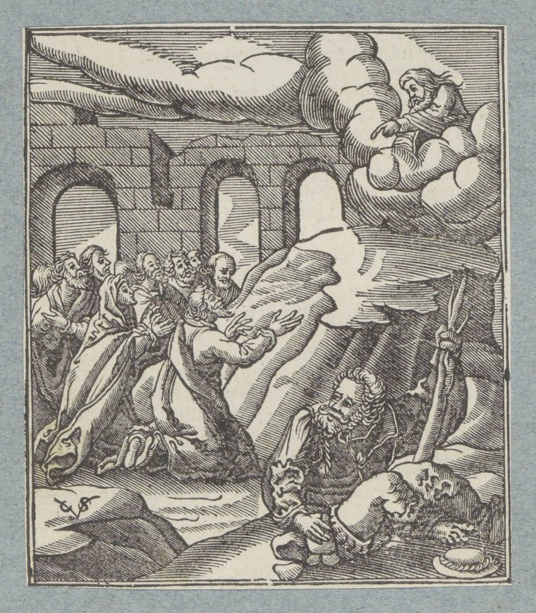 Hilferuf der Israeliten von Gott dem Vater gehört von Christoffel van Sichem (II)