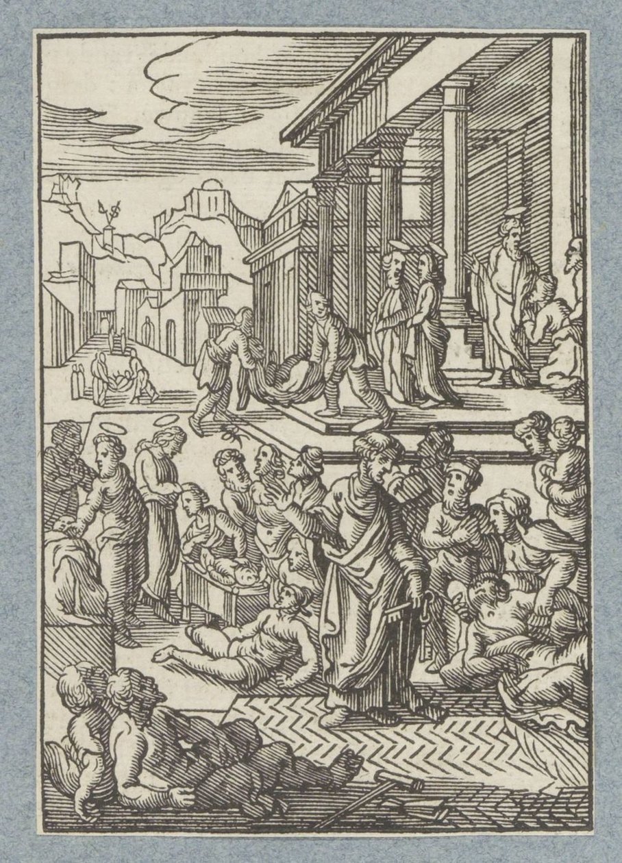 Petrus heilt Kranke mit seinem Schatten von Christoffel van Sichem (II)