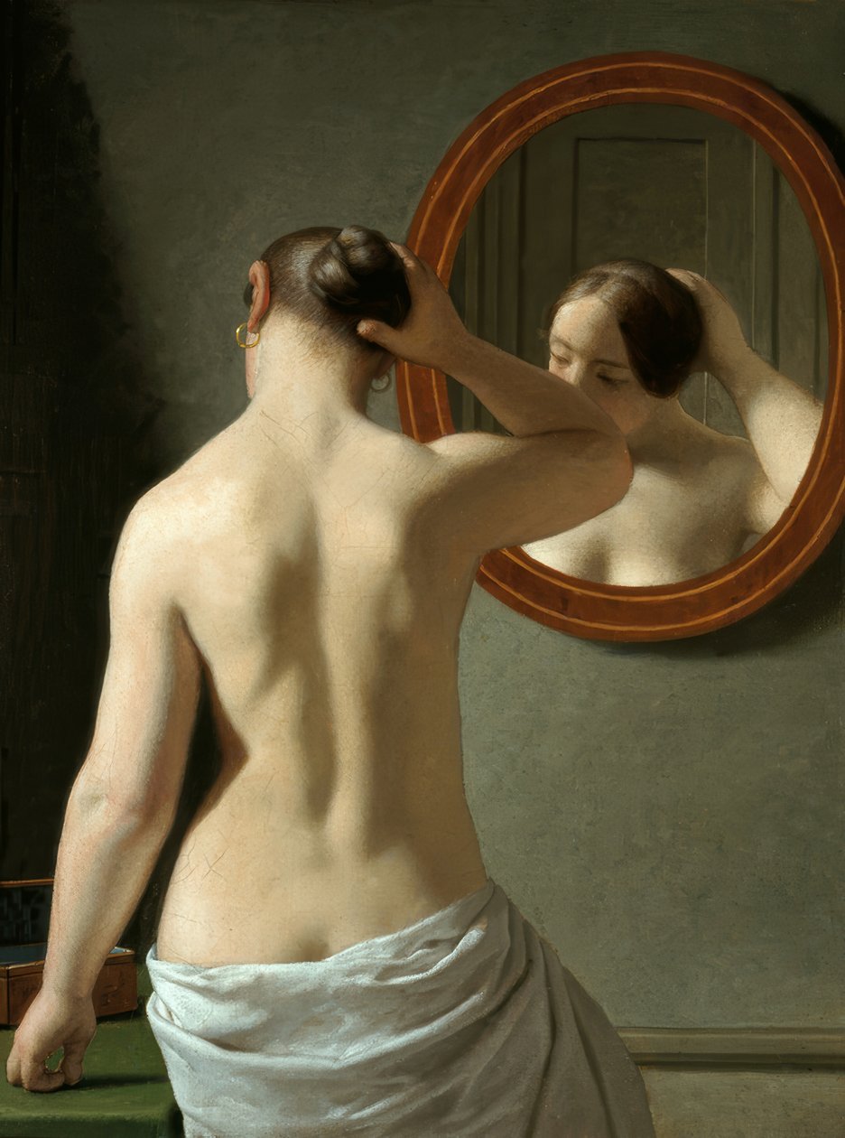 Junge Frau vor einem Spiegel von Christoffer Wilhelm Eckersberg