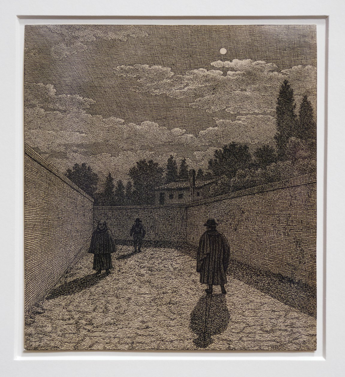 Mondlicht auf der Straße, Illustration für Linearperspektive, Tafel IV 1838-40 von Christoffer-Wilhelm Eckersberg
