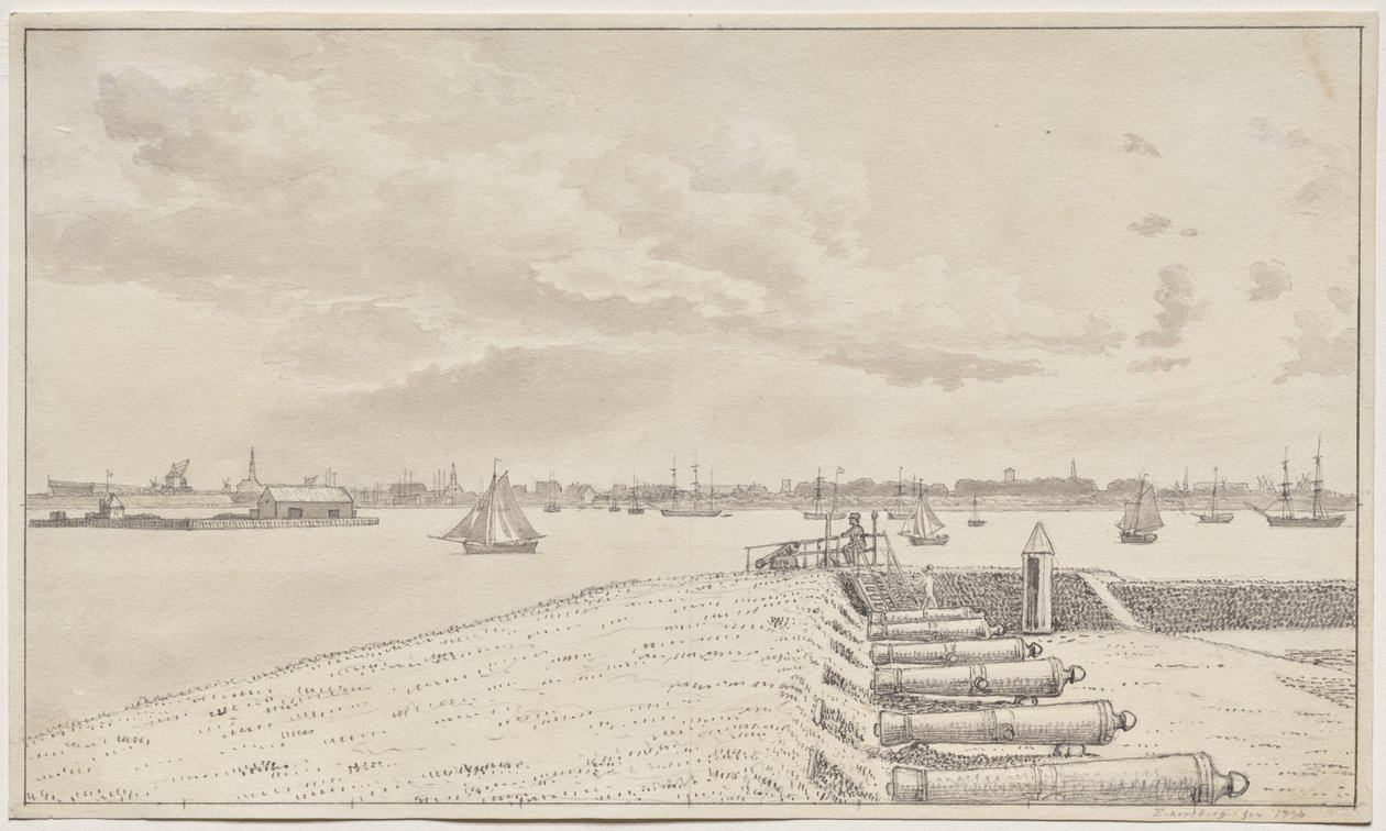 Blick von der Batterie auf die Stadt von Christoffer Wilhelm Eckersberg