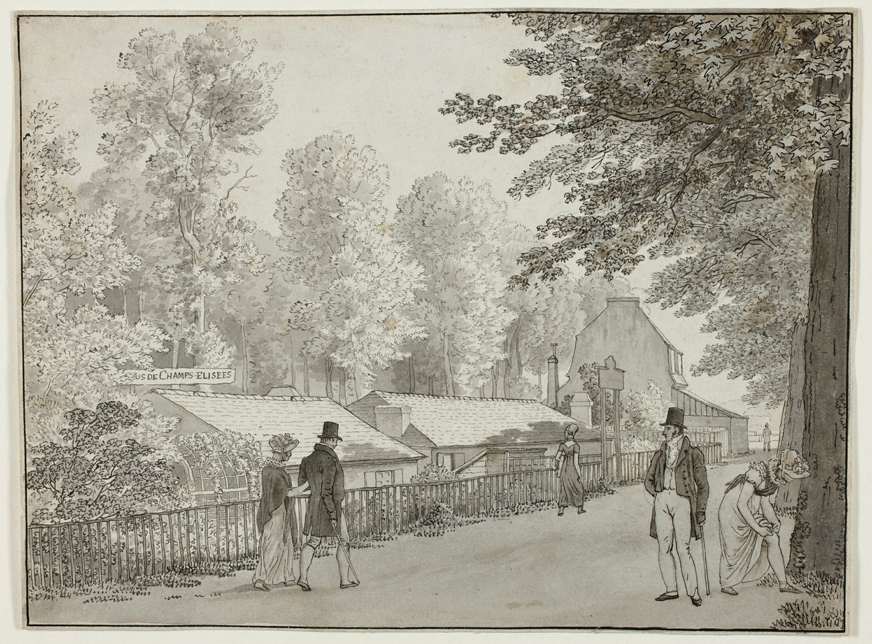 Relais, Avenue des Champs-Élysées, Paris (recto); Szene aus dem Leben des Odysseus (verso) von Christoffer Wilhelm Eckersberg