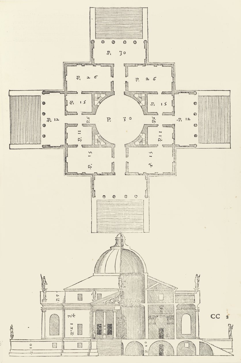 Die vier Bücher der Architektur von Andrea Palladio, 1570 von Christoph Krieger