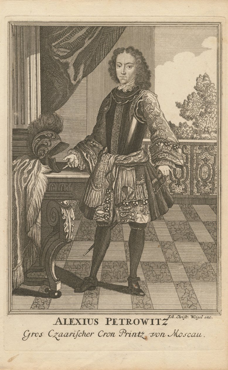 Porträt von Zarewitsch Alexei Petrowitsch von Russland 1690-1718, 1710 von Christoph Wiegel